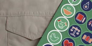 pic - Close up of Scout sash with many badges